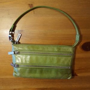 Hobo Cristel Clutch/Crossbody Leather Green Bag